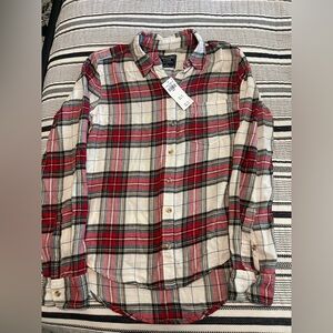 Abercrombie & Fitch Red and White Plaid Shirt